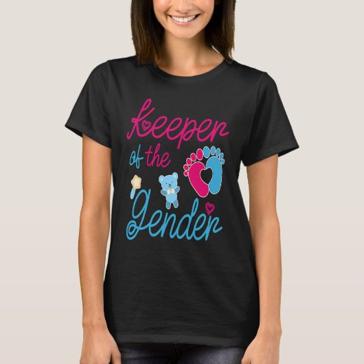 Cute Keeper of Gender  baby reveal party idea Tシャツ (正面)