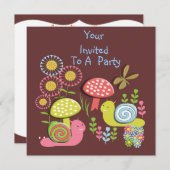 Cute Kidの自然お洒落シーンパーティー招待状 招待状 (正面/裏面)