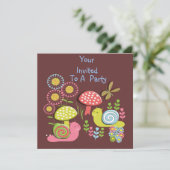 Cute Kidの自然お洒落シーンパーティー招待状 招待状 (スタンド正面)