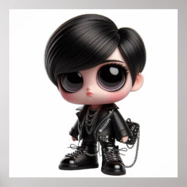 Cute Kid in Black Outfit Wall Art Poster for Moder ポスター