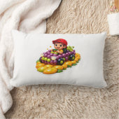 “Cute Kids 3D Sticker – Boy Driving Grape Car, Man ランバークッション (ブランケット)