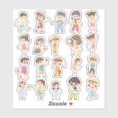Cute Kids Activity Vinyl Stickers シール (シート)
