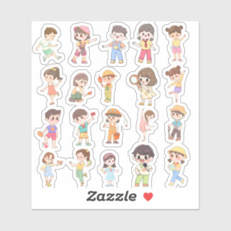 Cute Kids Activity Vinyl Stickers シール