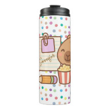 Cute Kids Capybara Popcorn Snack Time