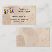 Cute Kids Cartoon Holding Speech Words Business Ca 名刺 (正面/裏面)