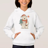 Cute Kids Christmas Polar Bear Cozy Hoodie  (正面)
