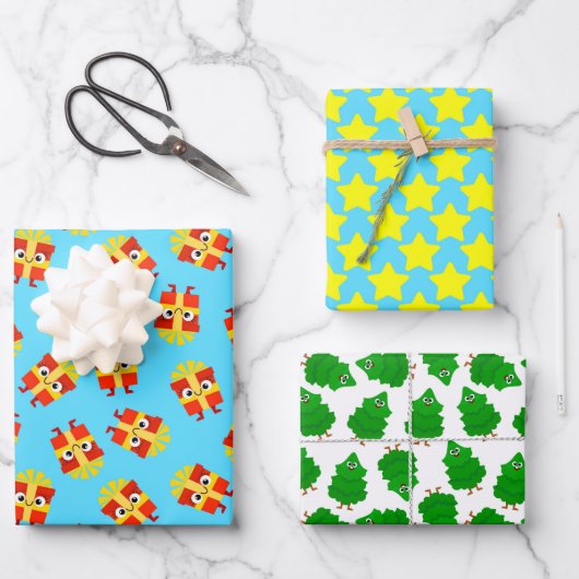 Cute Kids’ Christmas Wrapping Paper ラッピングペーパーシート (正面)