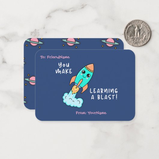 Cute Kids Classroom Valentines Card  ノートカード (正面/裏面インサイチュ)