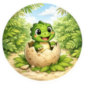 Cute Kids Dinosaur Hatchling ラウンドシール