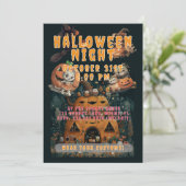 Cute Kids Halloween Night Party Custom 招待状 (スタンド正面)