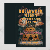 Cute Kids Halloween Night Party Custom 招待状 (正面/裏面)