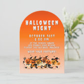Cute Kids Halloween Night Party Orange Gradient 招待状 (スタンド正面)