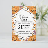 Cute Kids’ Halloween Party Invitation – Editable 招待状 (スタンド正面)