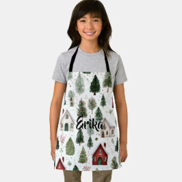 Cute Kids Holiday Apron with Name エプロン