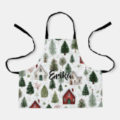 Cute Kids Holiday Apron with Name エプロン (正面)