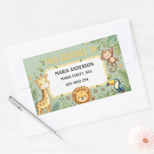 Cute Kids Name Labels : このアイテムは 長方形シール (封筒)
