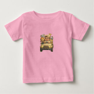 Cute Kids Safari Adventure Jeep T-Shirt with Jungl ベビーTシャツ