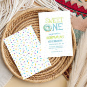 Cute kids Sweet One Donut 1st First Birthday  招待状