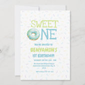 Cute kids Sweet One Donut 1st First Birthday  招待状 (正面)