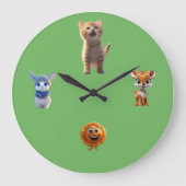 Cute Kids Wall Clock ラージ壁時計 (正面)