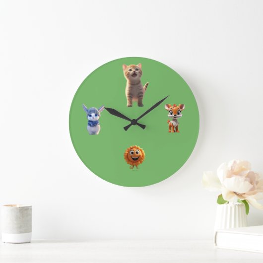 Cute Kids Wall Clock ラージ壁時計 (ホーム)