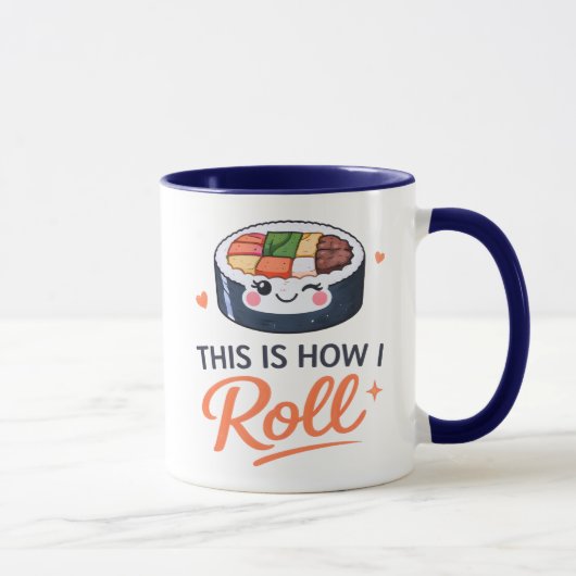 Cute Kimbap Korean Food Lover Rice Roll  マグカップ (右)