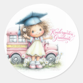 Cute Kindergarten Graduate Sticker  ラウンドシール