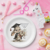  Cute Kindergarten Graduation Bunny Design ペーパープレート (パーティー)