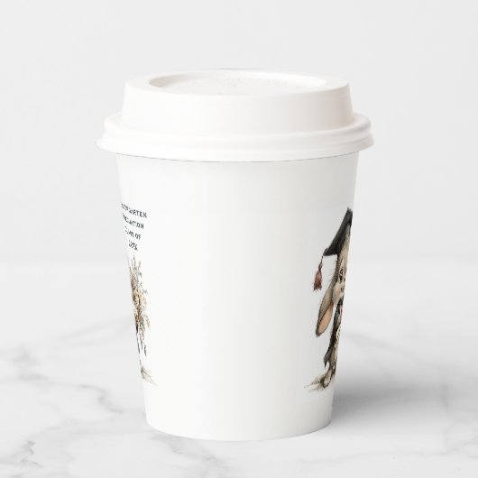  Cute Kindergarten Graduation Bunny Design 紙コップ (左)