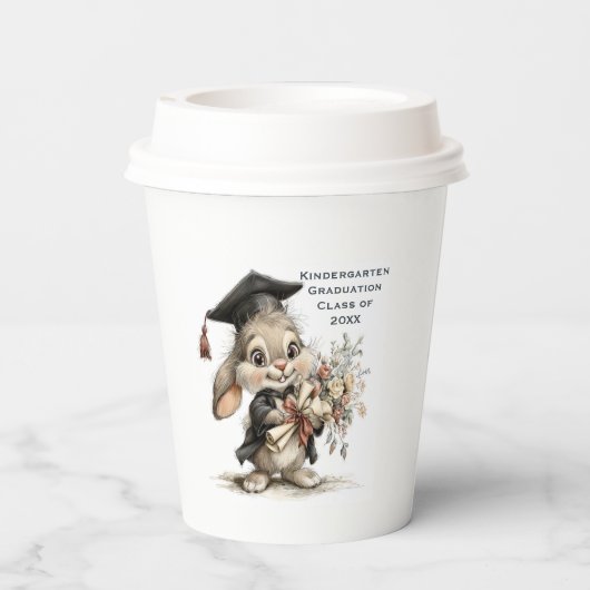  Cute Kindergarten Graduation Bunny Design 紙コップ (裏面)