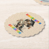  Cute Kindergarten Graduation Puppy Illustration ペーパーコースター (アングル)