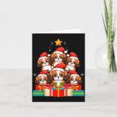 Cute King Charles Cavalier Le Dog Christmas Tree X カード (正面)