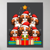Cute King Charles Cavalier Le Dog Christmas Tree X ポスター (正面)