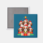 Cute King Charles Cavalier Le Dog Christmas Tree X マグネット (正面/裏面)