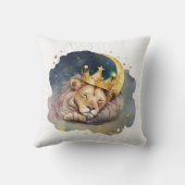 Cute  king Lion Sleeping On The Moon               クッション (裏面)