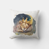 Cute  king Lion Sleeping On The Moon               クッション (正面)