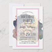 Cute  king Lion Sleeping On The Moon               招待状 (正面)