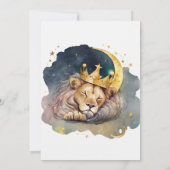 Cute  king Lion Sleeping On The Moon               招待状 (裏面)