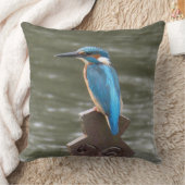 Cute Kingfisher Throw Pillow クッション (ブランケット)
