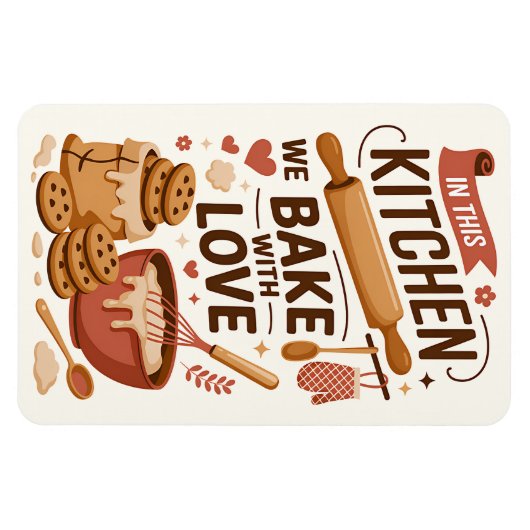 Cute Kitchen Wall Decor for Bakers マグネット (横)