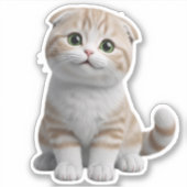 Cute Kitten 3D Cartoon Sticker Pack - Adorable Lit シール (正面)