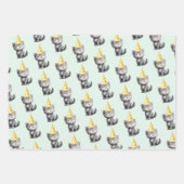 Cute Kitten Birthday ラッピングペーパーシート (正面2)