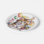 Cute Kitten Birthday Party ペーパープレート (アングル)