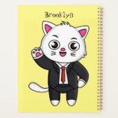 Cute kitten cat in business suit cartoon プランナー手帳 (裏面)