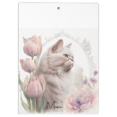 Cute Kitten Cats Floral Clipboard クリップボード (裏面)