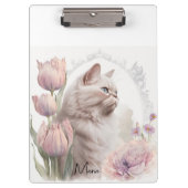 Cute Kitten Cats Floral Clipboard クリップボード (正面)