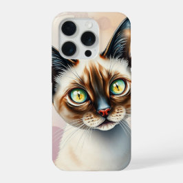 Cute Kitten Design with Vibrant Eyes iPhone 15 Proケース