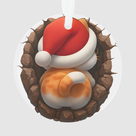 Cute Kitten Double-Sided Holiday  オーナメント (裏面)