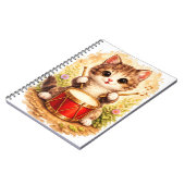 Cute Kitten Drum Spiral Notebook Kawaii ノートブック (左側)