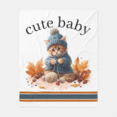 Cute Kitten Elegant Knittin' Kittens Baby Blanket フリースブランケット (正面)
